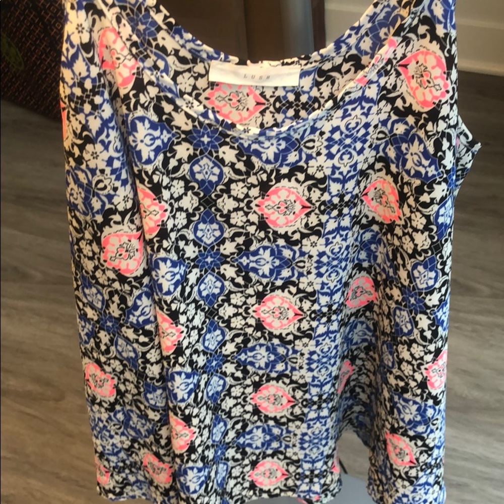 Black/pink/blue tank top from Lush - Picture 2 of 5